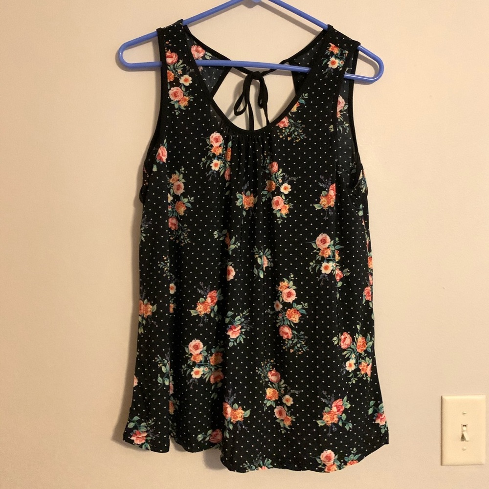 “Lavish” black floral blouse